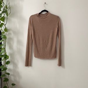Zara Oatmeal mock neck long sleeve sweater
